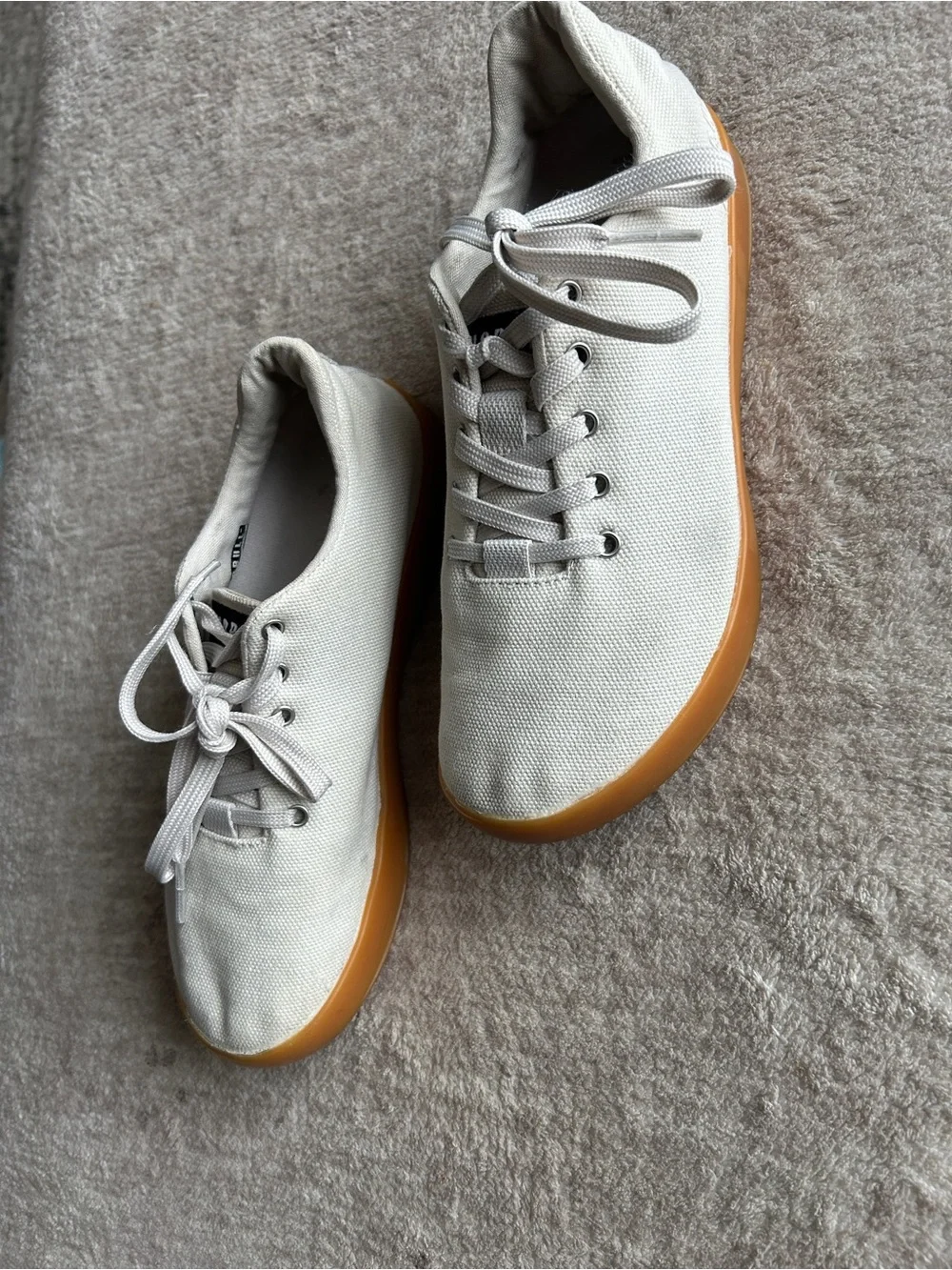 Womens Canvas Lace-Up NOBULL’s in Off-White with Gum Sole